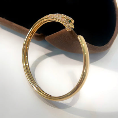 [✨Rose💎]PANTHERE GOLD DIAMOND OPEN BRACELET
