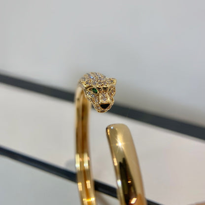 [✨Rose💎]PANTHERE GOLD DIAMOND OPEN BRACELET