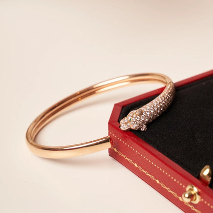 [✨Rose💎]PANTHERE ROSE GOLD DIAMOND OPEN BRACELET