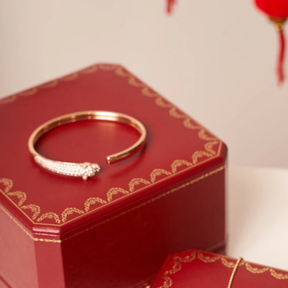 [✨Rose💎]PANTHERE ROSE GOLD DIAMOND OPEN BRACELET