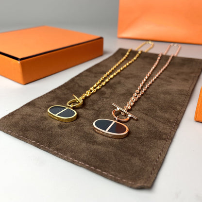 [✨Rose💎]CHAINE VERSO BLACK CERAMIC NECKLACE
