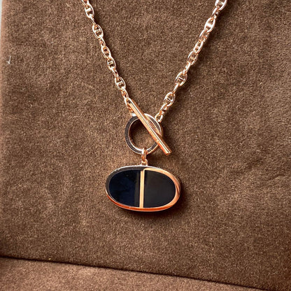 [✨Rose💎]CHAINE VERSO BLACK CERAMIC NECKLACE
