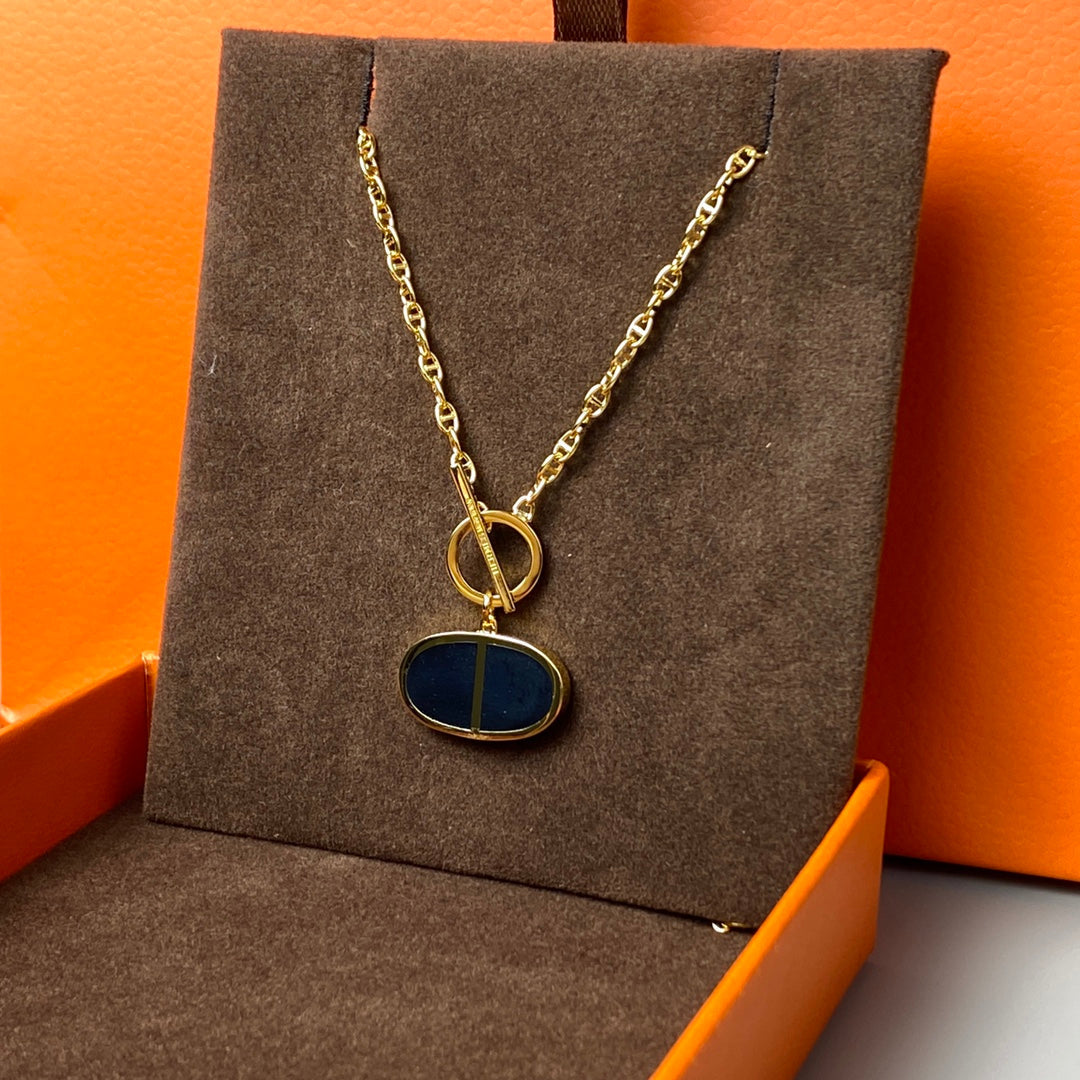 [✨Rose💎]CHAINE VERSO BLACK CERAMIC NECKLACE