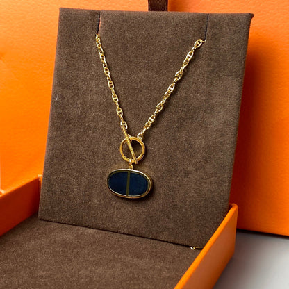 [✨Rose💎]CHAINE VERSO BLACK CERAMIC NECKLACE