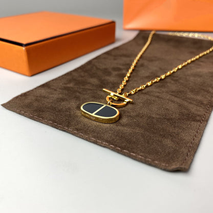 [✨Rose💎]CHAINE VERSO BLACK CERAMIC NECKLACE