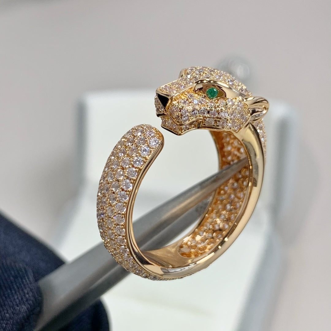 [✨Rose💎]PANTHERE PINK GOLD DIAMOND RING