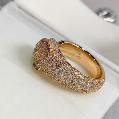 [✨Rose💎]PANTHERE PINK GOLD DIAMOND RING