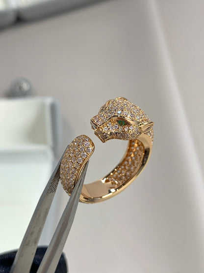 [✨Rose💎]PANTHERE PINK GOLD DIAMOND RING