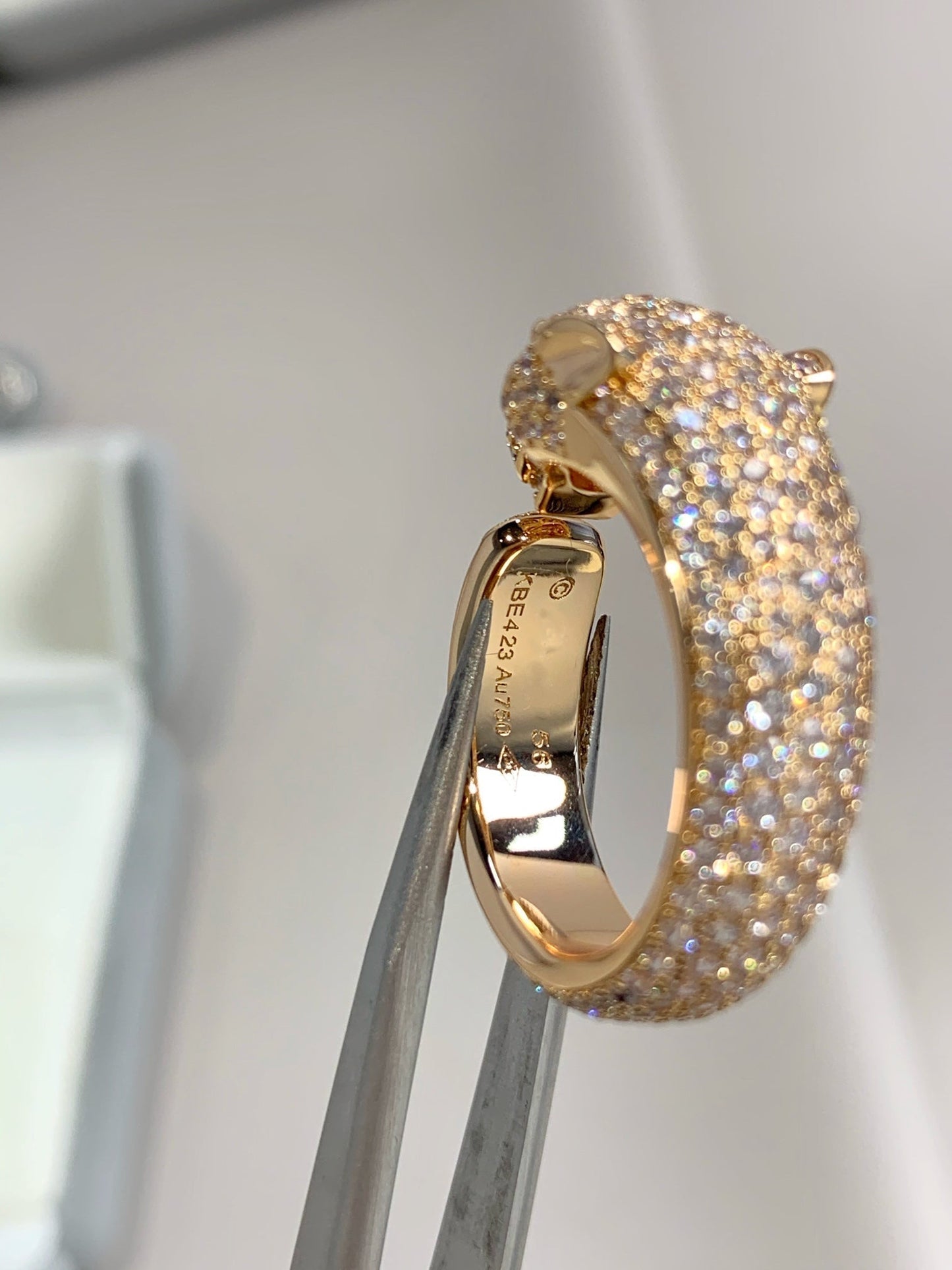 [✨Rose💎]PANTHERE PINK GOLD DIAMOND RING