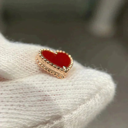 [✨Rose💎]HEART CARNELIAN STUD EARRINGS