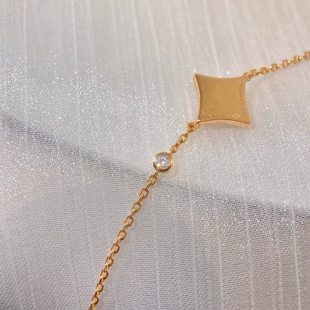 [✨Rose💎]COLOR STAR PINK GOLD DIAMOND BRACELET