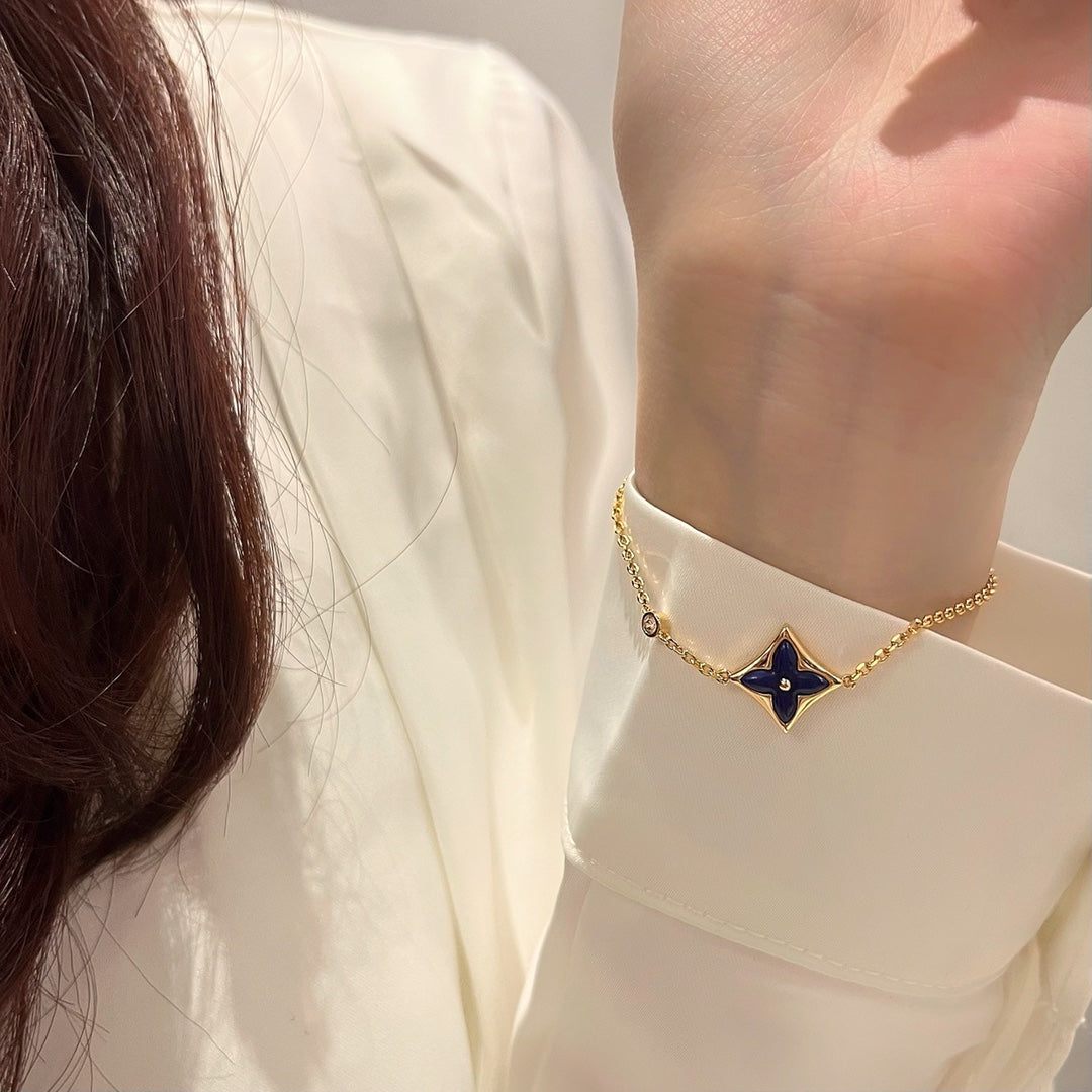 [✨Rose💎]COLOR STAR PINK GOLD DIAMOND BRACELET
