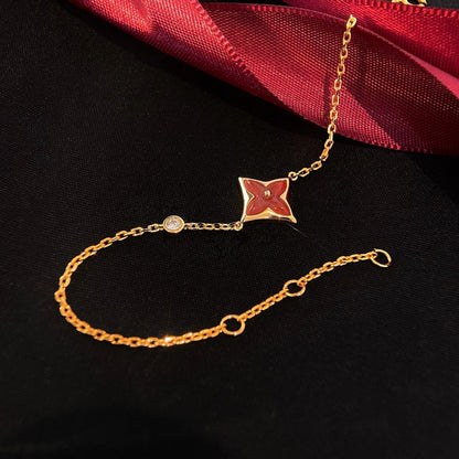 [✨Rose💎]COLOR ✨Rose💎 CARNELIAN PINK GOLD DIAMOND BRACELET