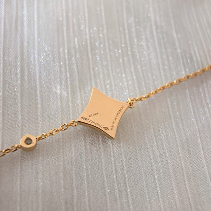 [✨Rose💎]COLOR STAR CARNELIAN PINK GOLD DIAMOND BRACELET