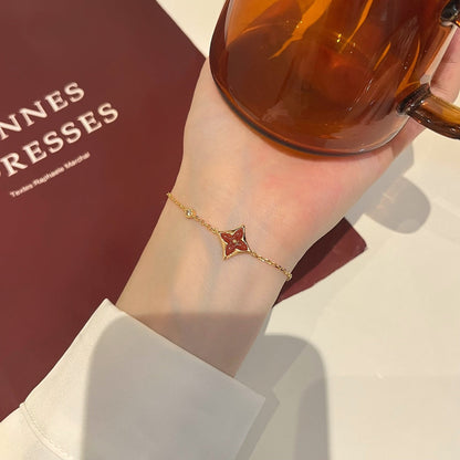 [✨Rose💎]COLOR ✨Rose💎 CARNELIAN PINK GOLD DIAMOND BRACELET