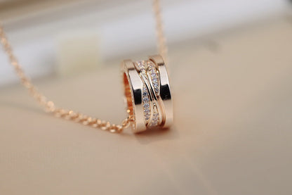 [✨Rose💎]ZERO 1 PINK GOLD DIAMOND NECKLACE