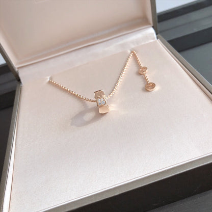 [✨Rose💎]SERPENTI PEDANT DIAMOND PINK GOLD NECKLACE