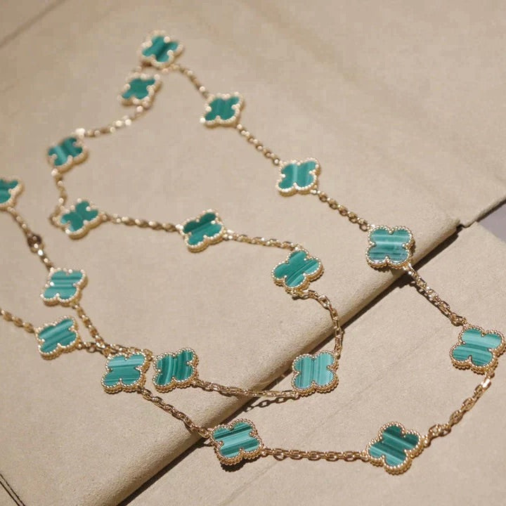 [✨Rose💎]CLOVER 20 MOTIFS MALACHITE GOLD