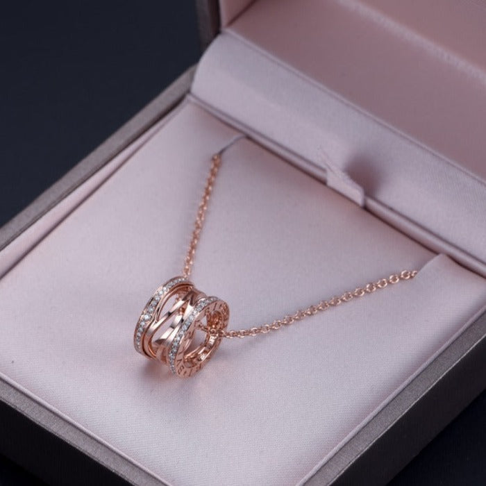 [✨Rose💎]ZERO 1 PINK GOLD DIAMOND OPEN NECKLACE