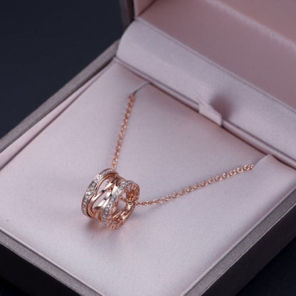 [✨Rose💎]ZERO 1 PINK GOLD DIAMOND OPEN NECKLACE
