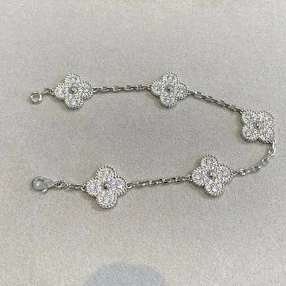 [St✨Rose💎ar Jewelry] CLOVER 5 MOTIF FULL DIAMOND BRACELET COLLECTION