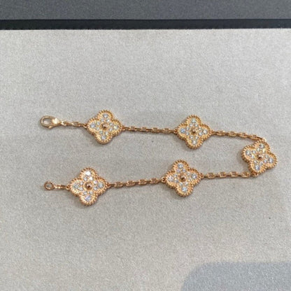 [St✨Rose💎ar Jewelry] CLOVER 5 MOTIF FULL DIAMOND BRACELET COLLECTION