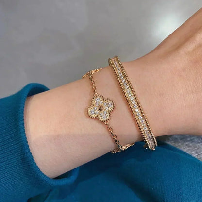 [St✨Rose💎ar Jewelry] CLOVER 5 MOTIF FULL DIAMOND BRACELET COLLECTION