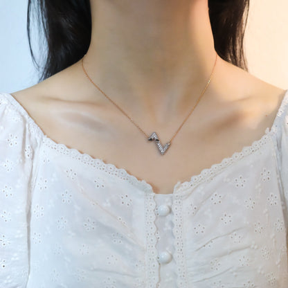 [✨Rose💎]VOLT SILVER DIAMOND PEDANT NECKLACE