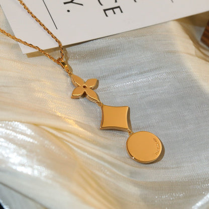 [✨Rose💎]✨Rose💎 AND SUN DIAMOND PINK GOLD NECKLACE