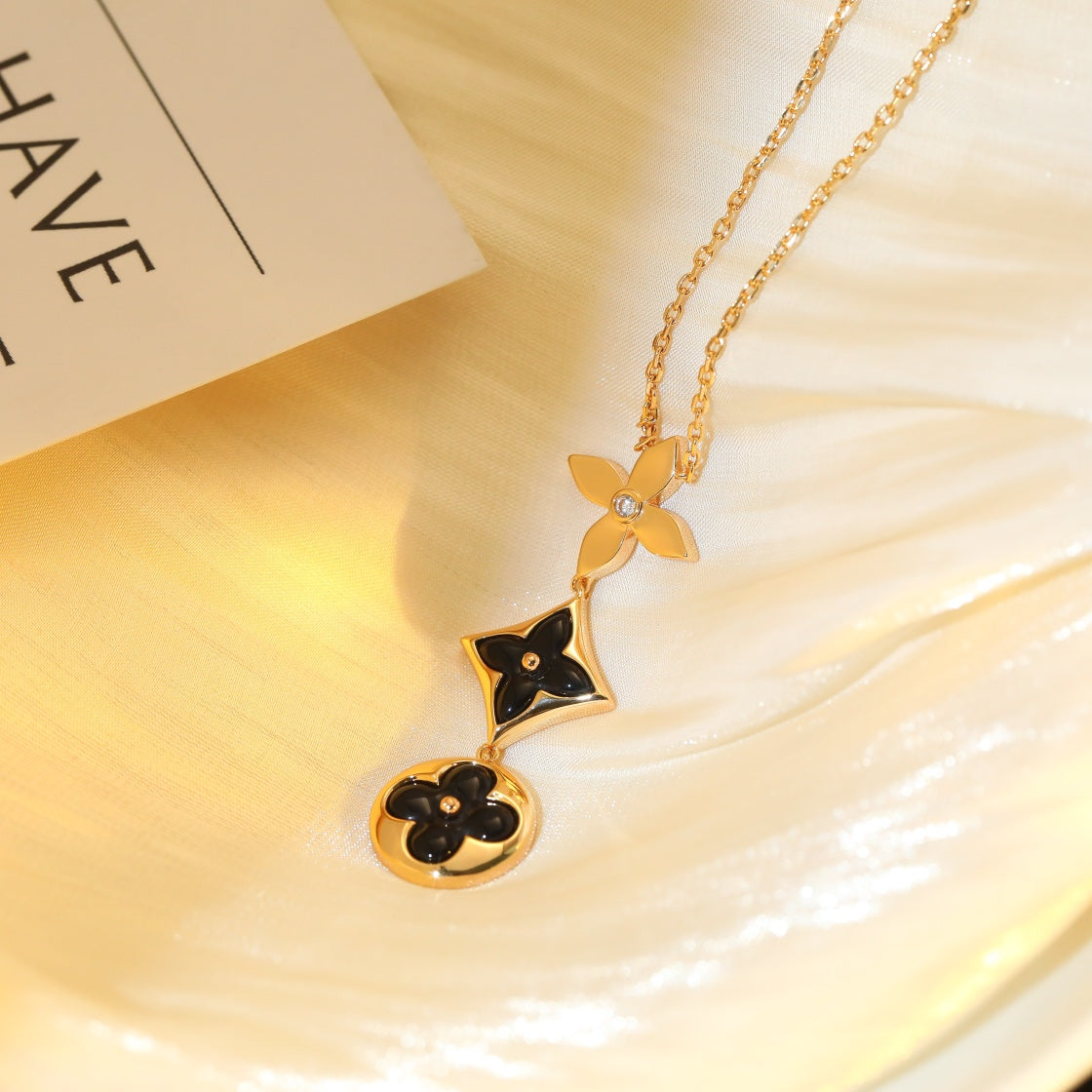 [✨Rose💎]✨Rose💎 AND SUN ONYX PINK GOLD NECKLACE
