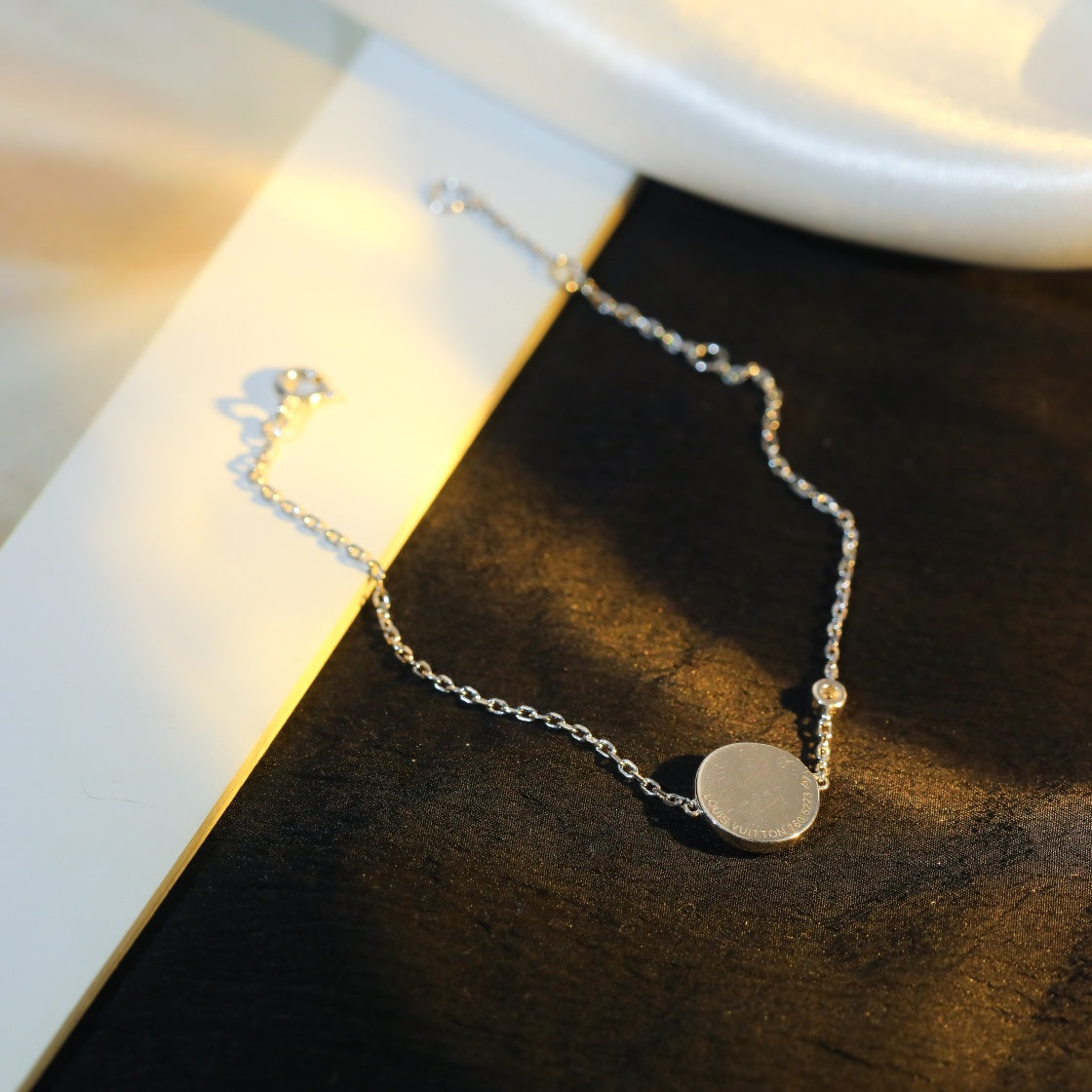 [✨Rose💎]SUN MOTIF PINK MOP SILVER BRACELET
