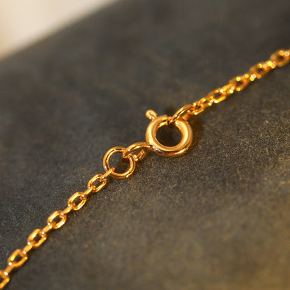 [✨Rose💎]SUN PEDANT PINK GOLD 1 DIAMOND NECKLACE