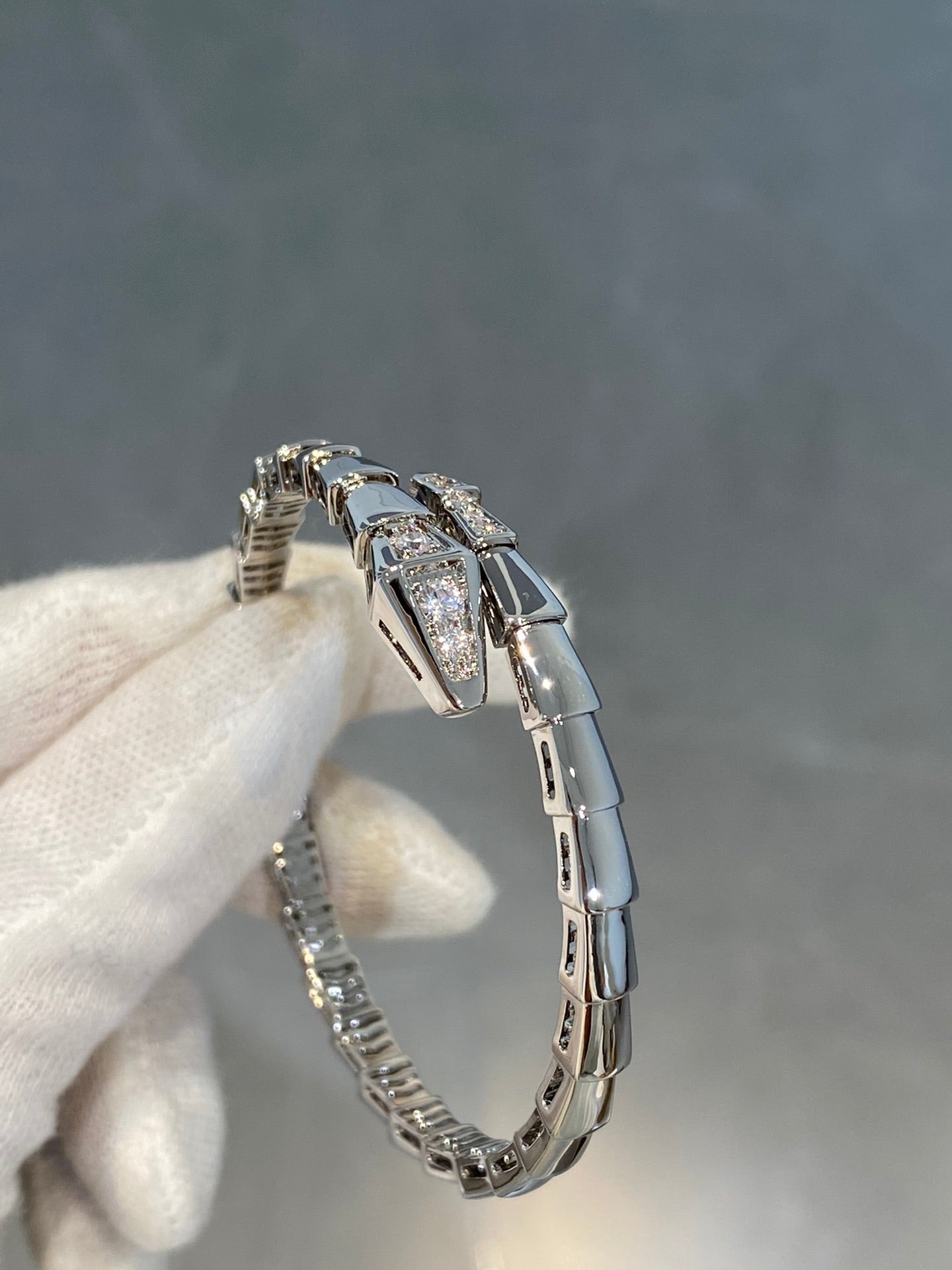 [✨Rose💎]SERPENTI BRACELET DIAMONDS SILVER