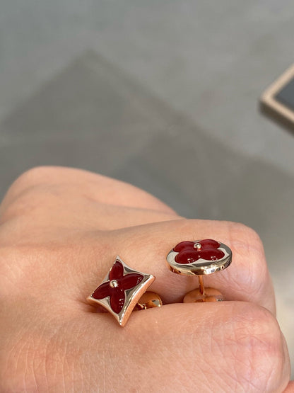 [✨Rose💎]✨Rose💎 AND SUN PINK GOLD CARNELIAN STUD EARRINGS