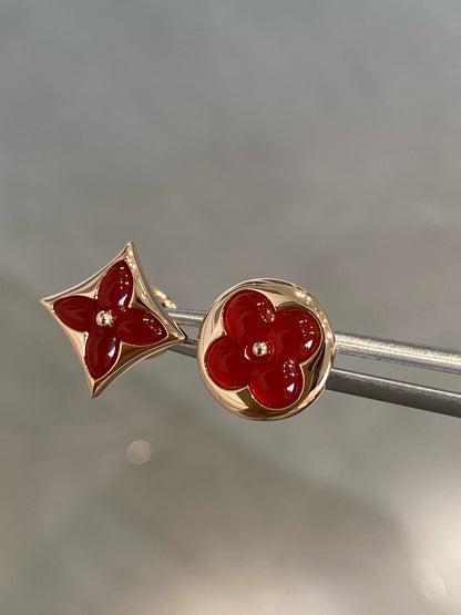 [✨Rose💎]✨Rose💎 AND SUN PINK GOLD CARNELIAN STUD EARRINGS