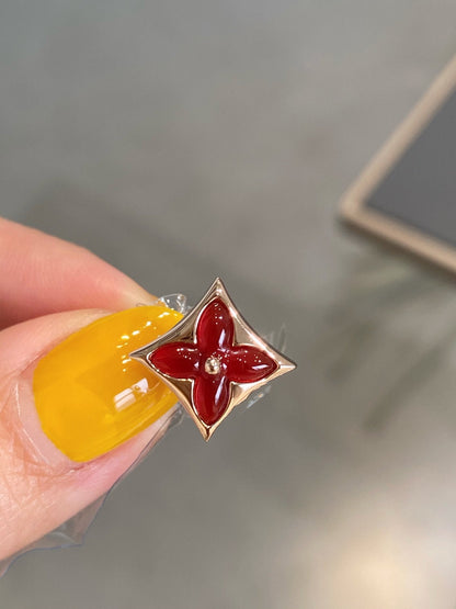 [✨Rose💎]✨Rose💎 AND SUN PINK GOLD CARNELIAN STUD EARRINGS