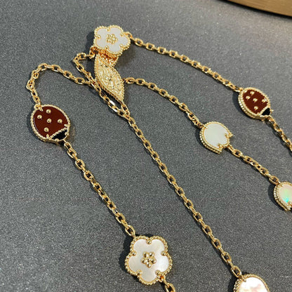 [✨Rose💎]LUCKY SPRING 15 MOTIFS GOLD NECKLACE