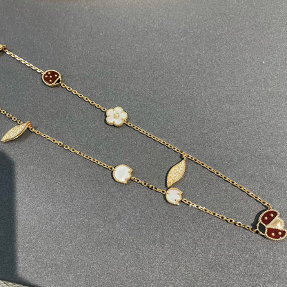 [✨Rose💎]LUCKY SPRING 15 MOTIFS GOLD NECKLACE