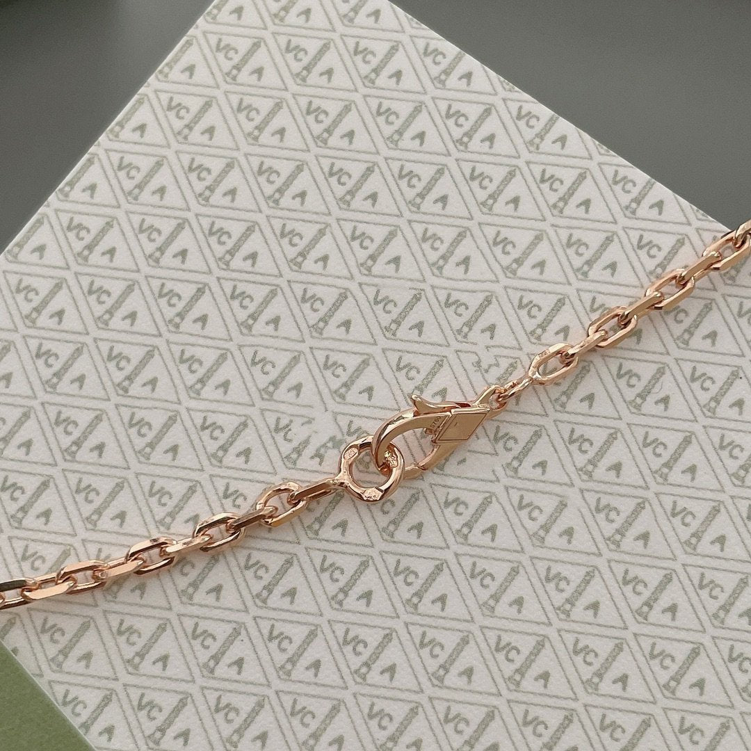 [✨Rose💎]LUCKY SPRING 15 MOTIFS ROSE GOLD NECKLACE