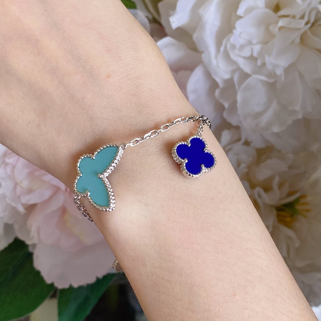 [✨Rose💎]LUCKY SPRING SILVER BRACELET 4 MOTIF