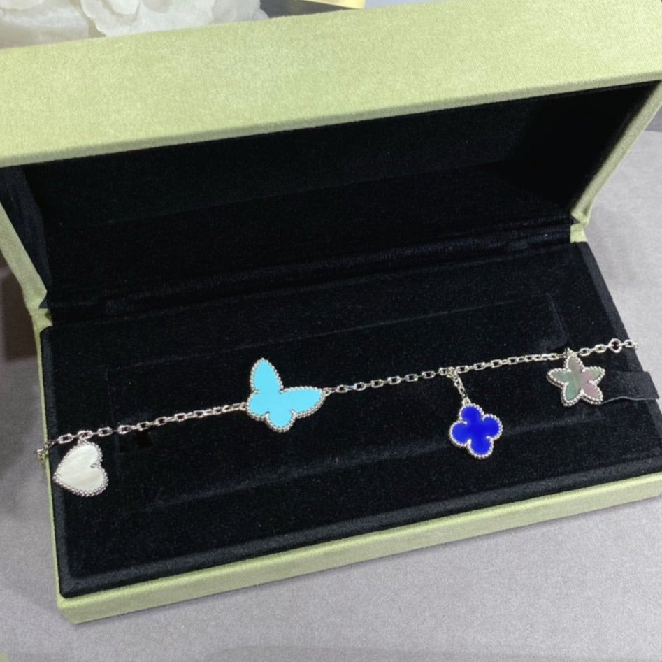 [✨Rose💎]LUCKY SPRING SILVER BRACELET 4 MOTIF