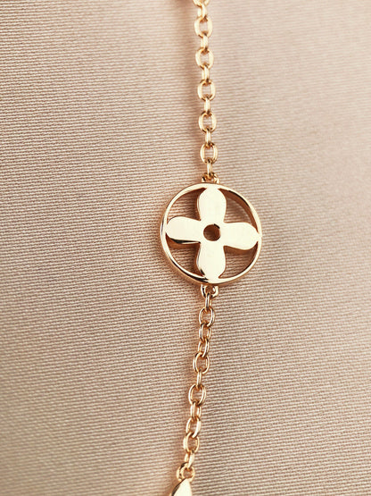 [✨Rose💎]STAR AND SUN 7 MOTIFS GOLD BRACELET