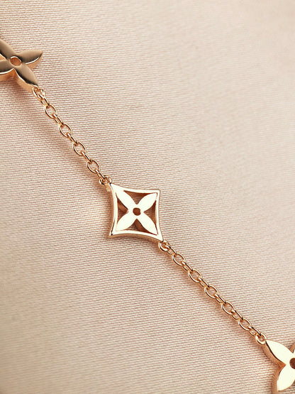[✨Rose💎]STAR AND SUN 7 MOTIFS GOLD BRACELET