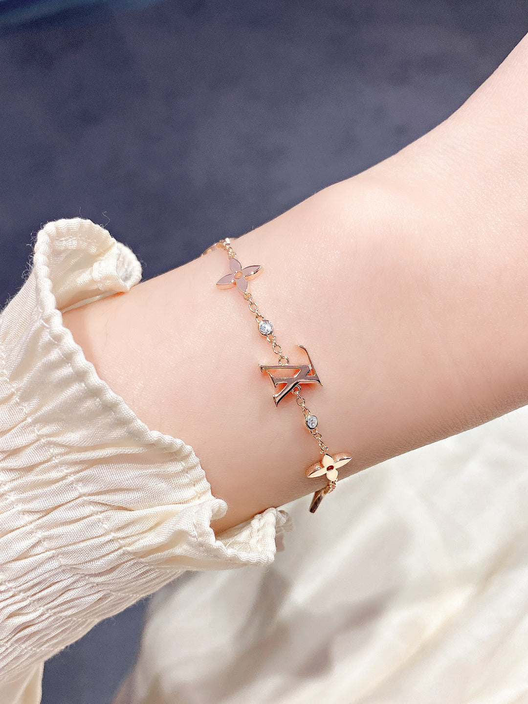 [✨Rose💎]STAR AND SUN 7 MOTIFS GOLD BRACELET