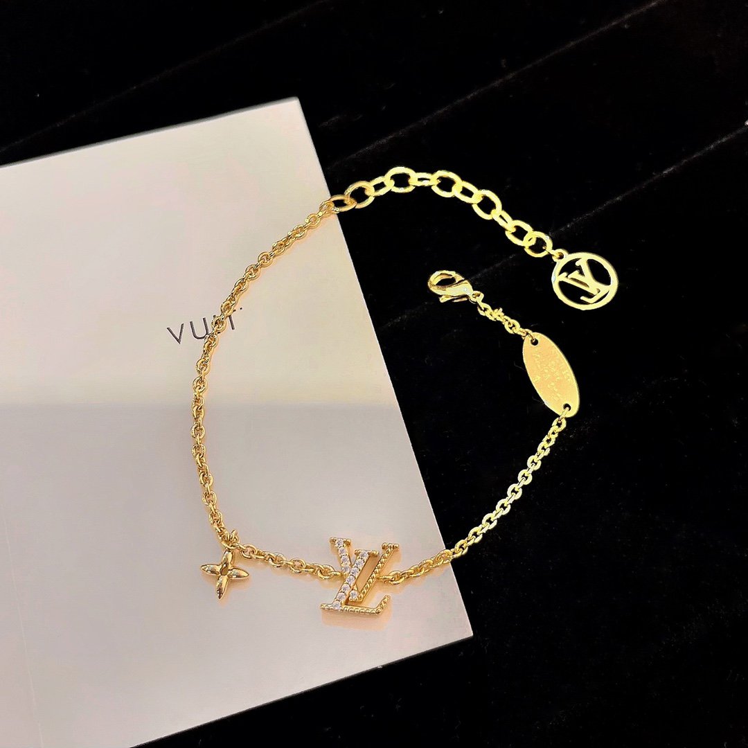 [✨Rose💎]LOGO ✨Rose💎 MOTIF GOLD BRACELET
