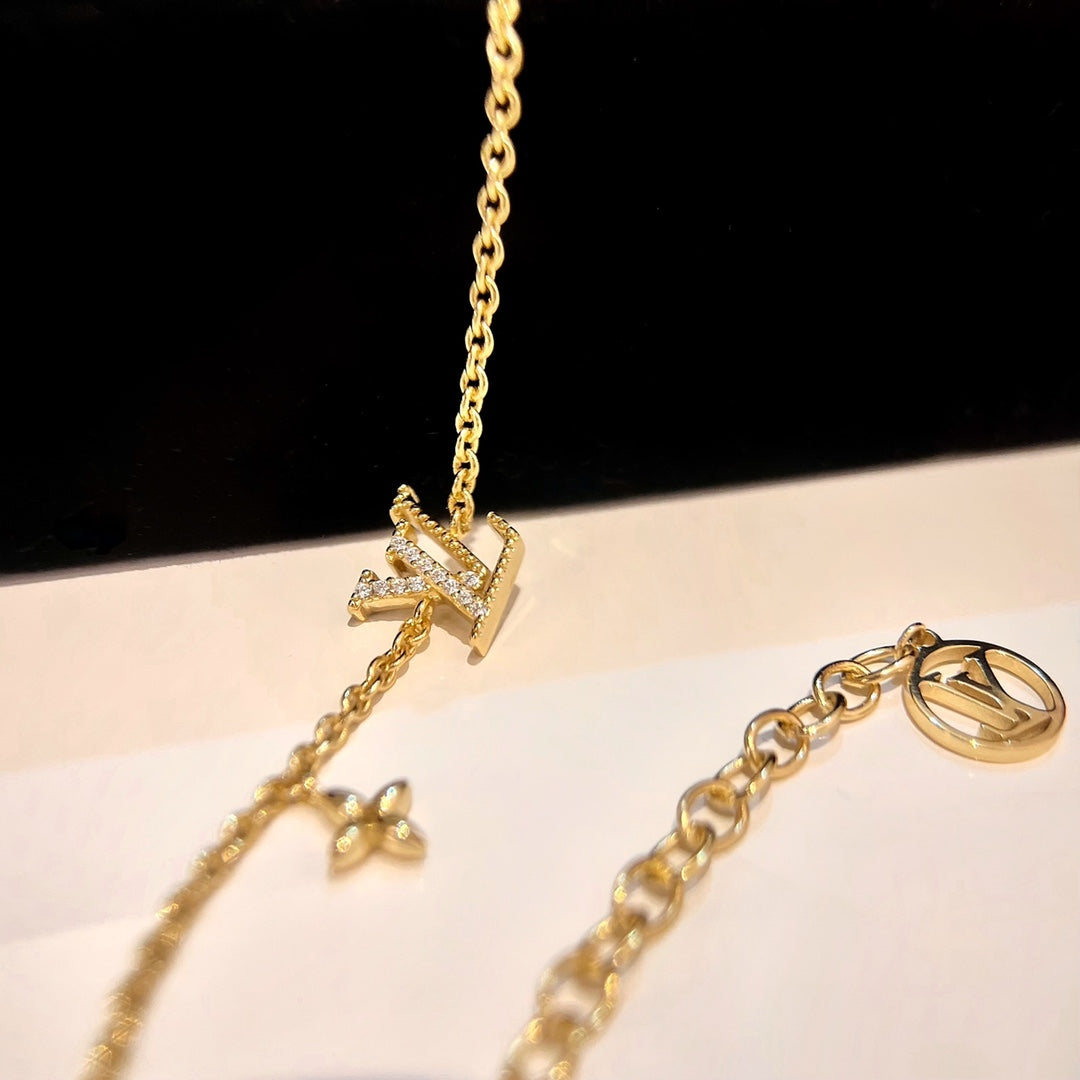 [✨Rose💎]LOGO ✨Rose💎 MOTIF GOLD BRACELET