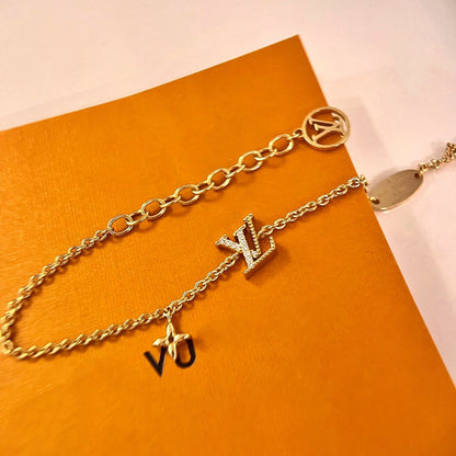 [✨Rose💎]LOGO ✨Rose💎 MOTIF GOLD BRACELET