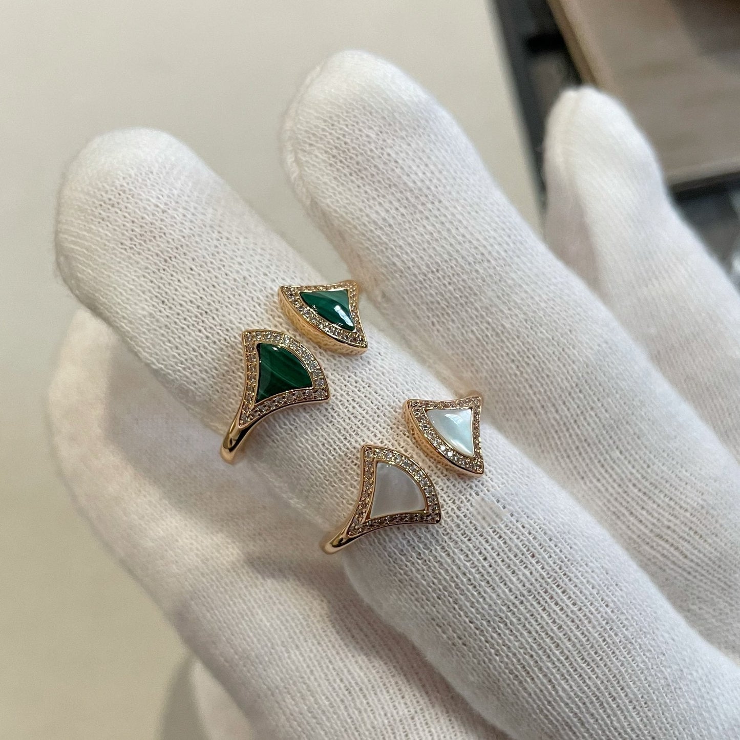 [✨Rose💎]DREAM MOP DIAMOND OPEN RING