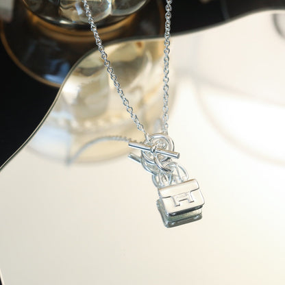 [✨Rose💎]POP H PEDANT SILVER NECKLACE