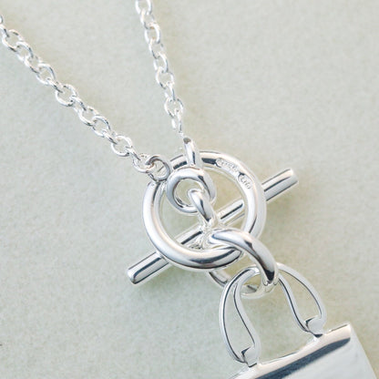 [✨Rose💎]POP H PEDANT SILVER NECKLACE